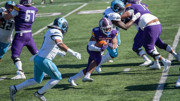 UAlbany running back Karl Mofor